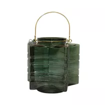 Windlicht - sternförmig mit Henkel, grün