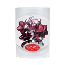 Inge's Christmas Decor - Strahlenstern 4 cm, Glas, 8 Stk., Berry Kiss
