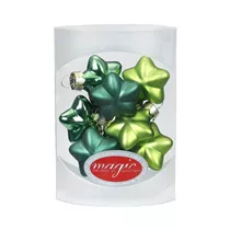 Inge's Christmas Decor - Strahlenstern 4 cm, Glas, 8 Stk., Evergreens