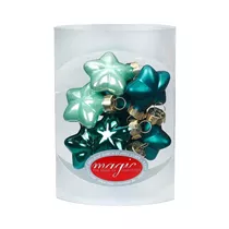 Inge's Christmas Decor - Strahlenstern 4 cm, Glas, 8 Stk., Green Emerald