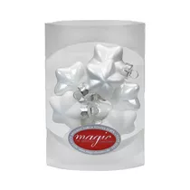 Inge's Christmas Decor - Strahlenstern 4 cm, Glas, 8 Stk., Just White