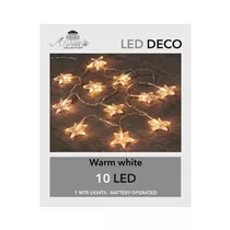 LED Lichterkette - Stern 10L / 1M warmweiß für innen