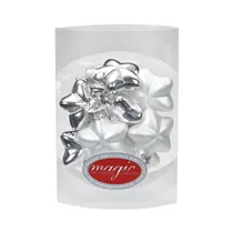 Inge's Christmas Decor - Strahlenstern 4 cm, Glas, 8 Stk., silber glanz/weiß matt