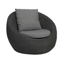 Stern Loungesessel - Stern Anny Geflecht basaltgrau mit Kissen seidengrau