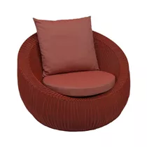 Stern Loungesessel - Stern Anny Geflecht rot mit Kissen cherry