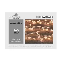 LED Lichterkette - Stern Cascade Silberdraht 160L / 8X2M warmweiß für innen & außen