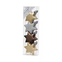 Inge's Christmas Decor - Stern, 6 cm, 8 Stk., Kunststoff, Cool Brown-Mix