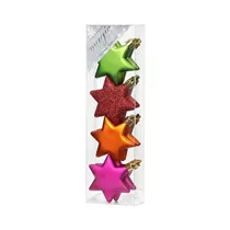 Inge's Christmas Decor - Stern, 6 cm, 8 Stk., Kunststoff, Mille-Fiori-Mix