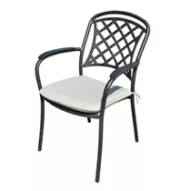 MAXPHIL living - Stuhl Leeds 46x44x90 cm Aluguß bronze mit Kissen