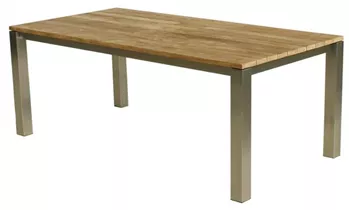 MAXPHIL living - Teaktisch mit Edelstahl