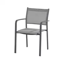 4 Seasons Outdoor - Tosca Stapelstuhl, Rückenlehne matt carbon