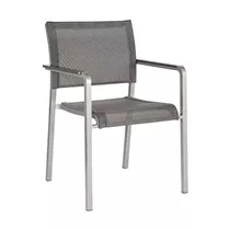 Stern Stapelsessel - Vela Aluminium graphit mit Aluminiumarmlehnen