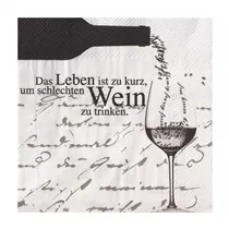 Räder Poesie et Table - Vino Weinserviette Das Leben ist zu kurz