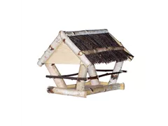 Kleiber Gartenprodukte - Vogelfutterhaus Kleines Birkenhaus mit Reisigdach Kleiber Gartenprodukte - Vogelfutterhaus Kleines Birkenhaus mit Reisigdach