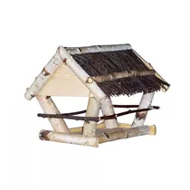 Kleiber Gartenprodukte - Vogelfutterhaus Kleines Birkenhaus mit Reisigdach Kleiber Gartenprodukte - Vogelfutterhaus Kleines Birkenhaus mit Reisigdach