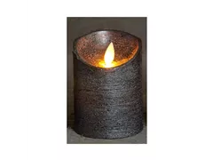 LED Lichterkerze - Wachs 7,5X10 cm anthrazit