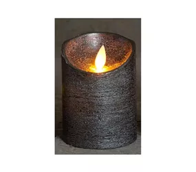 LED Lichterkerze - Wachs 7,5X10 cm anthrazit