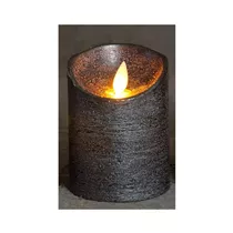 LED Lichterkerze - Wachs 7,5X10 cm anthrazit