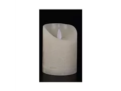 LED Lichterkerze - Wachs rustikal 7,5X10 cm elfenbein / Bewegliche Flamme LED Lichterkerze - Wachs rustikal 7,5X10 cm elfenbein / Bewegliche Flamme