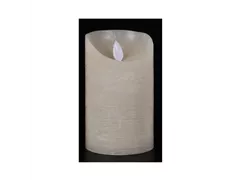 LED Lichterkerze - Wachs rustikal 7,5X12,5 cm elfenbein / Bewegliche Flamme LED Lichterkerze - Wachs rustikal 7,5X12,5 cm elfenbein / Bewegliche Flamme