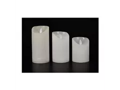 LED Lichterkerze - Wachs rustikal 7,5X15 cm weiß / Bewegliche Flamme LED Lichterkerze - Wachs rustikal 7,5X15 cm weiß / Bewegliche Flamme