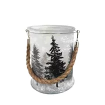 MAXPHIL living - Windlicht mit Kordel und Bäumchen 17 cm