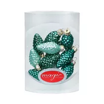 Inge's Christmas Decor - Zapfen 4.5 cm, Glas, 12 Stk., Green Emerald