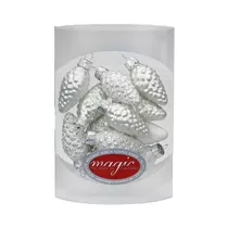 Inge's Christmas Decor - Zapfen 4.5 cm, Glas, 12 Stk., Just White