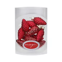 Inge's Christmas Decor - Zapfen 4.5 cm, Glas, 12 Stk., rot glanz/matt