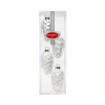 Inge's Christmas Decor - Zapfen 9 cm, Glas, 4 Stk., Just White