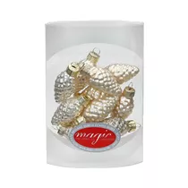 Inge's Christmas Decor - Zapfen 4.5 cm, Glas, 12 Stk., champagner matt/opal