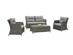MAXPHIL living - Loungegruppe Curve Komplettset 4-teilig - Grau / Dunkelgrau MAXPHIL living - Loungegruppe Curve Komplettset 4-teilig - Grau / Dunkelgrau