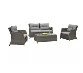 MAXPHIL living - Loungegruppe Curve Komplettset 4-teilig - Grau / Dunkelgrau MAXPHIL living - Loungegruppe Curve Komplettset 4-teilig - Grau / Dunkelgrau