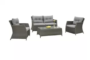 MAXPHIL living - Loungegruppe Curve Komplettset 4-teilig - Grau / Dunkelgrau MAXPHIL living - Loungegruppe Curve Komplettset 4-teilig - Grau / Dunkelgrau