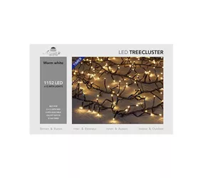 LED Lichterkette - 2,2-2,5M Treecluster 1152L / 15M warmweiß für innen & außen