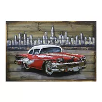 MAXPHIL living - Bild Oldtimer auf Holz und Metall 90x60x5cm