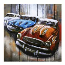MAXPHIL living - Bild 3 Oldtimer auf Holz und Metall 60x60x6cm