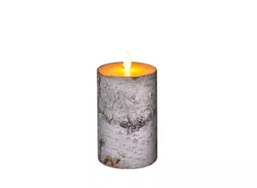 LED Kerze - Birke weiß bewegende Flamme