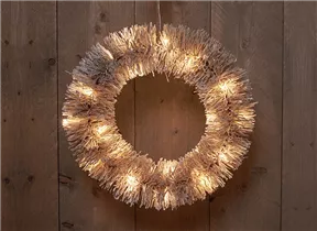 Beschneit 40 cm - LED Kranz 30 LED warmweiß