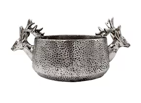 Maxphil Living - Schale mit Hirschköpfen, silbern