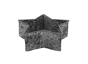 aus Metall - Pflanzstern grau weiß