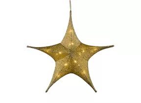 Batteriebetrieben - LED-Stoffstern golden