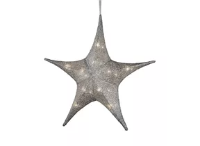 Batteriebetrieben - LED-Stoffstern silbern