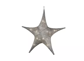 zum Hängen - LED-Stoffstern, silber