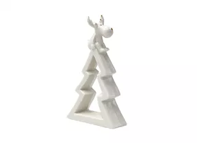 mit Rentier - Weihnachtsbaum, weiß